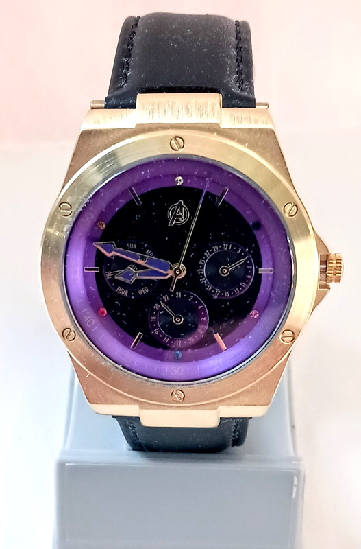 Rare Marvel Avengers Thanos Uncle Jack LE Triple Date Dress Watch New NOS Box