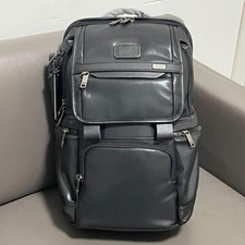 TUMI ALPHA3 Flap pack Backpack ALL Leather Black Medium Outlet Products