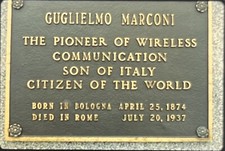 Vintage Photo Slide Guglielmo Marconi Rome Plaque 