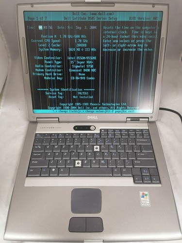 DELL Latitude D505 Pentium M 1.7GHz 1GB DDR Posts Damaged Display Missing Keys - 第 1/6 張圖片