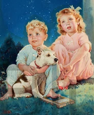 1937  A Starry Night, illustration 14 x 11"  Photo Print