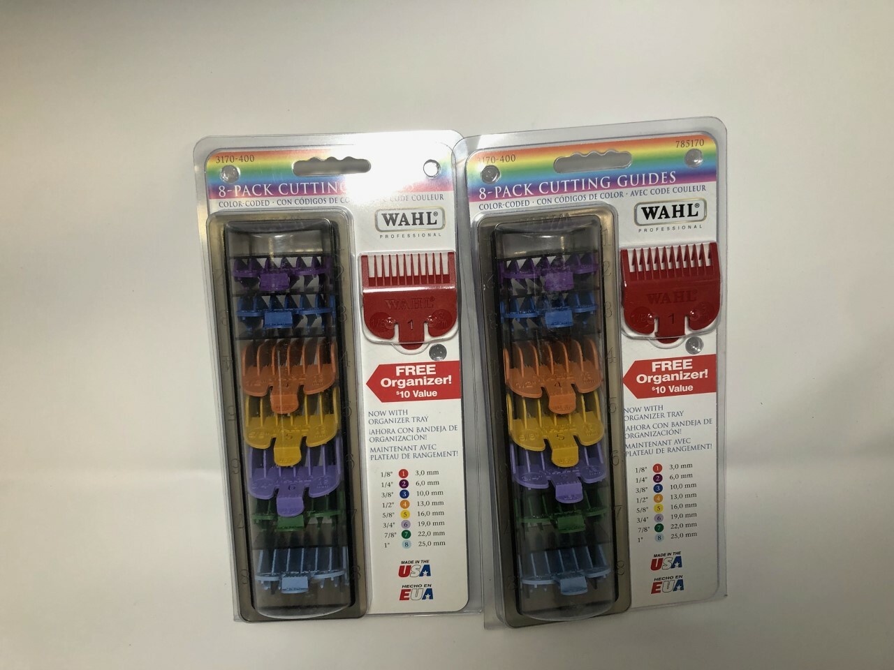 Wahl Professional 8 Color Coded Cutting Guides with Organize
