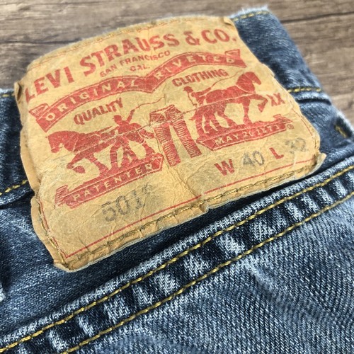 Levi's 501 Jeans Mens Size 38 x 30 Blue Straight Button Fly Pants Tag 40x32 - Picture 14 of 16
