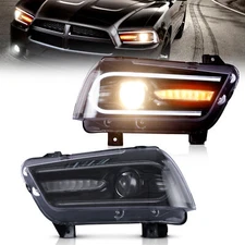 VLAND LED Headlights Fit DODGE CHARGER 2011-2014 Sequential Turn Left+Right