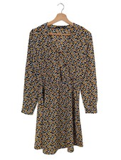 ONLY Abito avvolgente Donna Abito Taglia IT 38 nero-arancione chiaro-bianco