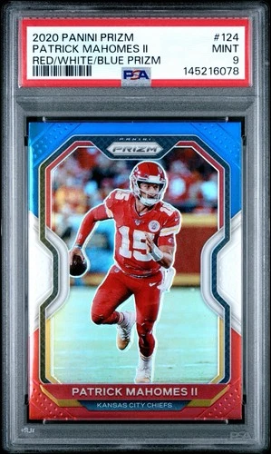 2020 Panini Prizm - Patrick Mahomes II #124 Red White & Blue Prizm PSA 9