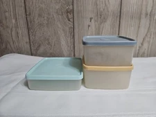 TUPPERWARE Clear 670 SANDWICH CHEESE KEEPER & 2 ea clear 311 FREEZER & 3 LIDS