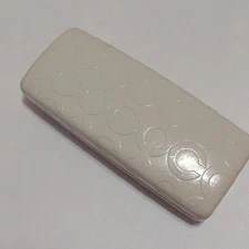 Coach White Logo Embossed Clam Shell Sunglasses Hard Case