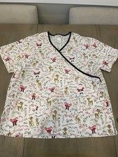 Rudolph The Red Nosed Reindeer SCRUB TOP -Santa, Rudolph SZ XL