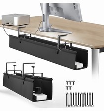 Oxford Cloth Under Desk Cable Management Tray,No-Drill 48" Desk Cable Managem...