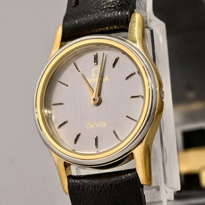 Vintage 1980 *NEAR MINT* OMEGA De Ville Cal.1387 Qz Push Crown Gold 20mm Women's - Image 1 of 4