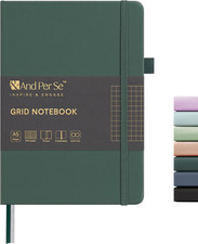 Graph Notebook, 5mm Grid, A5 Hardcover, 160 Pages 100gsm Thick Paper, Grid Journ