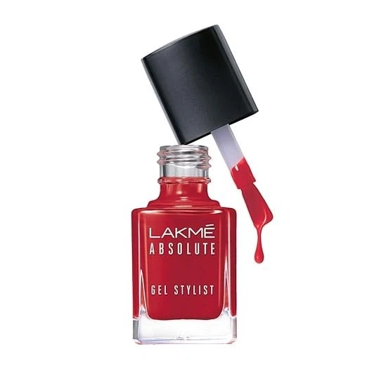 Lakmé Absolute Gel Stylist Nail Color, Scarlet Red, 12ml