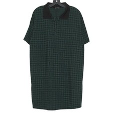 NWOT Zara Womens Dress Shift Preppy Academia Country Heritage Green Black Medium