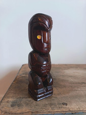 Vintage Carved Wooden Maori Figurine NZ