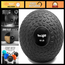Weighted Slam Balls 10-40lb Durable PVC Sand-Filled Exercise Ball for Core Str
