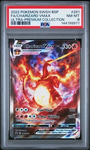 2022 POKEMON SWSH ULTRA-PREMIUM COLLECTION #261 FULL ART/CHARIZARD VMAX PSA 8