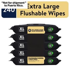 Flushable Wipes, Extra Large Shea BUTTer Smooth Wet Wipes, 240 Count