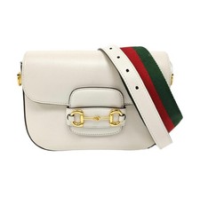 Gucci Horsebit 1955 White Leather Crossbody B...