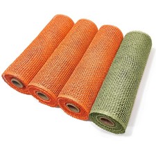 Poly Burlap Mesh, 10 inch Burlap Deco Mesh Rolls for Pumpkin Wreath, Autumn H...