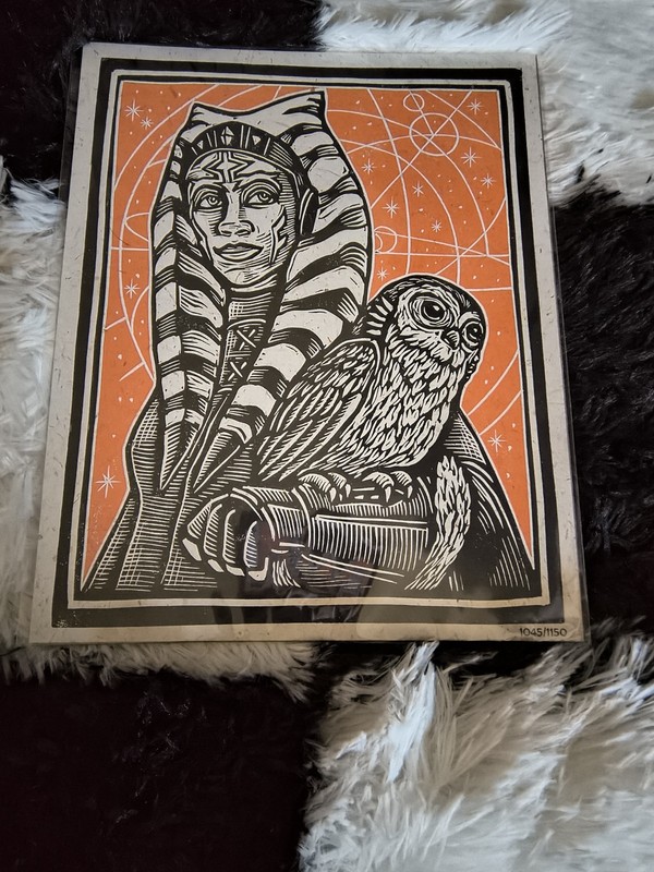 BAM art Star Wars Ahsoka Tano Art Print Owl Orange Background Limited Edition