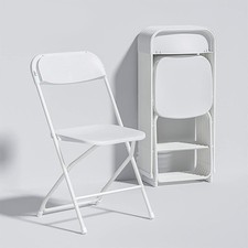 24 Pack Portable Plastic Folding Chairs Party Event Wedding Kitchen Chair White