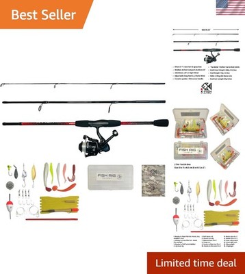 Complete Fishing Combo: 3-Section 170cm Rod, Reel & 30 Tackle Pieces Included
