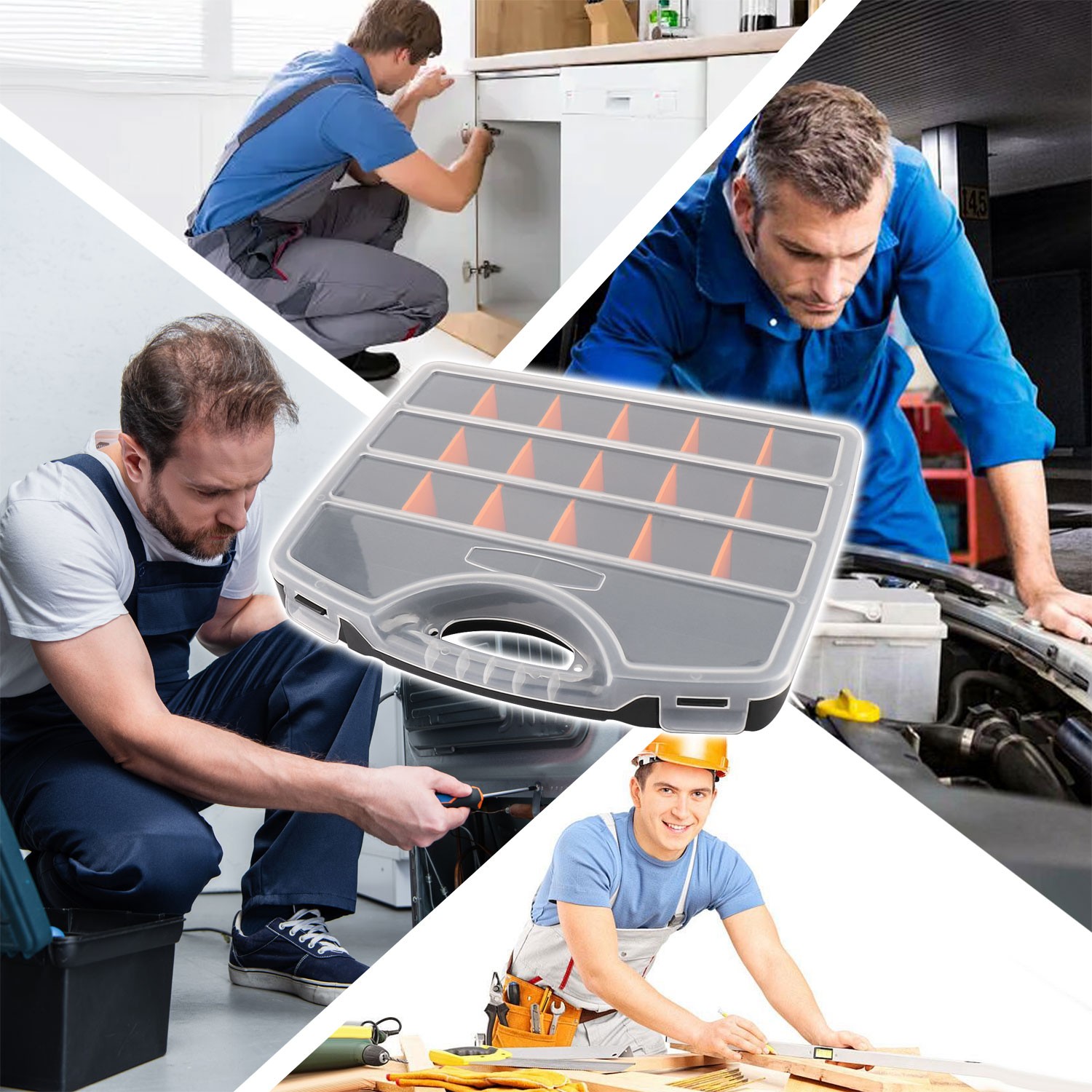 Tools Box Organizer - Hardware Box Storage Small Parts Case Screws Bolts Nails