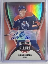 Quinn Hutson 2025-26 UD Allure Red Rainbow Auto Rookie Edmonton Oilers RC MINT 