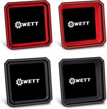 Collapsible Magnetic Parts Tools Tray Set, 4-Pack Foldable 4.5” Square Silicone