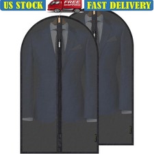 Waterproof Dustproof Garment Bag Transparent Zipper Clothes Cover 2 Pack New