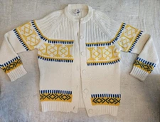Vintage Hand Loomed  100% Virgin Acrylic Ski Style Sweater