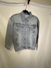 JustFab Womens Oversized Denim Jacket Amanda light wash NWT sz M