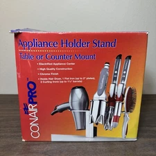 Conair-Pro Beauty Appliance Holder With Outlets - Holds 4 Appliances Chrome