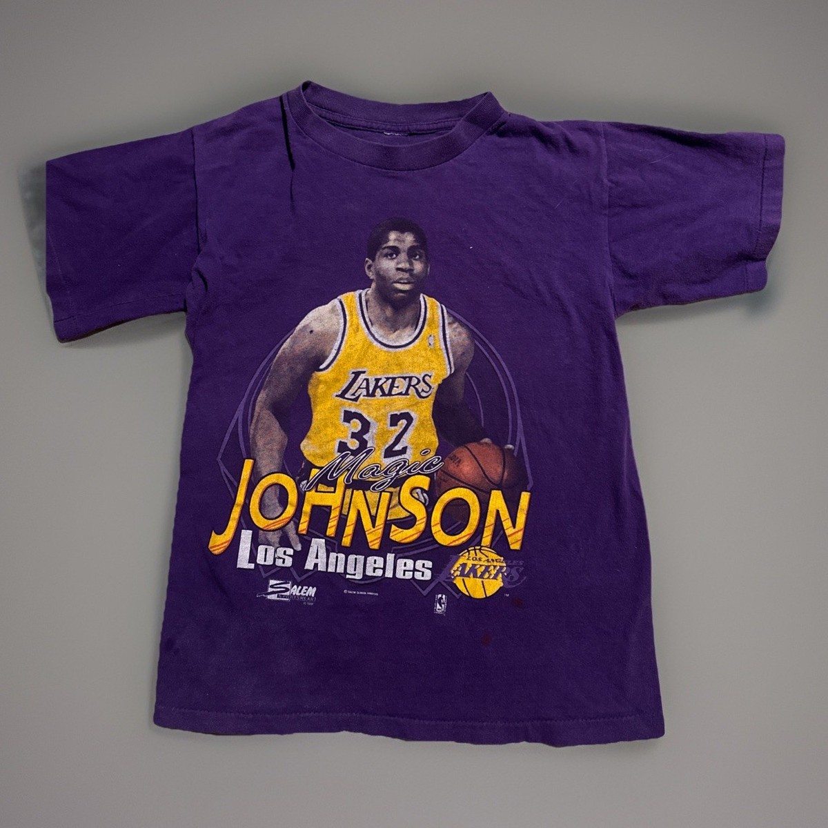 Vintage Magic Johnson Los Angeles Lakers 1990 Salem Sportswear 