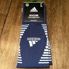 Adidas Soccer Team Speed Socks Navy Blue Sz L Men  s 9-13-Wm 10-12 Free Shipping
