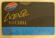 Vintage 1991 Pepsi License To Chill Credit Card Promo Soda Taste Test Challenge