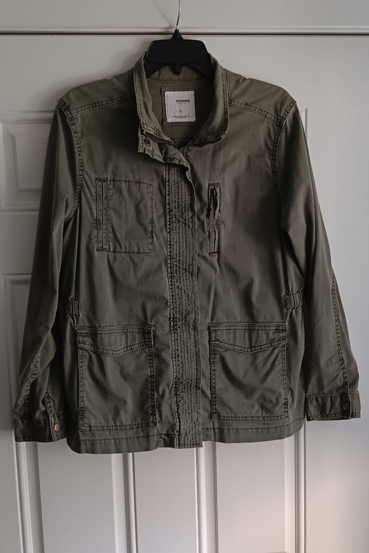 Sonoma Women's Size L Olive  Green Utility Jacket Very Good Condition
