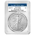 2025-W $1 1-oz Burnished American Silver Eagle PCGS SP70 FS West Point Label