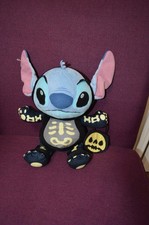 Disney Halloween Skeleton Plush Stitch With Trick or Treat Bag 13.5  Tall W9