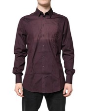 Preloved dolce & gabbana Long Sleeve Dress Shirt Men Burgundy