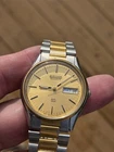 Clean Vintage Seiko 7N43-7A39A1 Quartz Day Date Watch 2 Tone New Battery