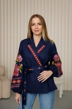 Woman Vyshyvanka Ukrainian embroidery embroidered blouse Linnen M L XL XXL
