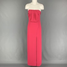 HALSTON HERITAGE Size 0 Pink Polyester Strapless Dress