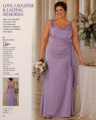 Sears Catalog Inspired 8x10 Photo Print Lilac Satin Cowl Neck Plus Size - 21190