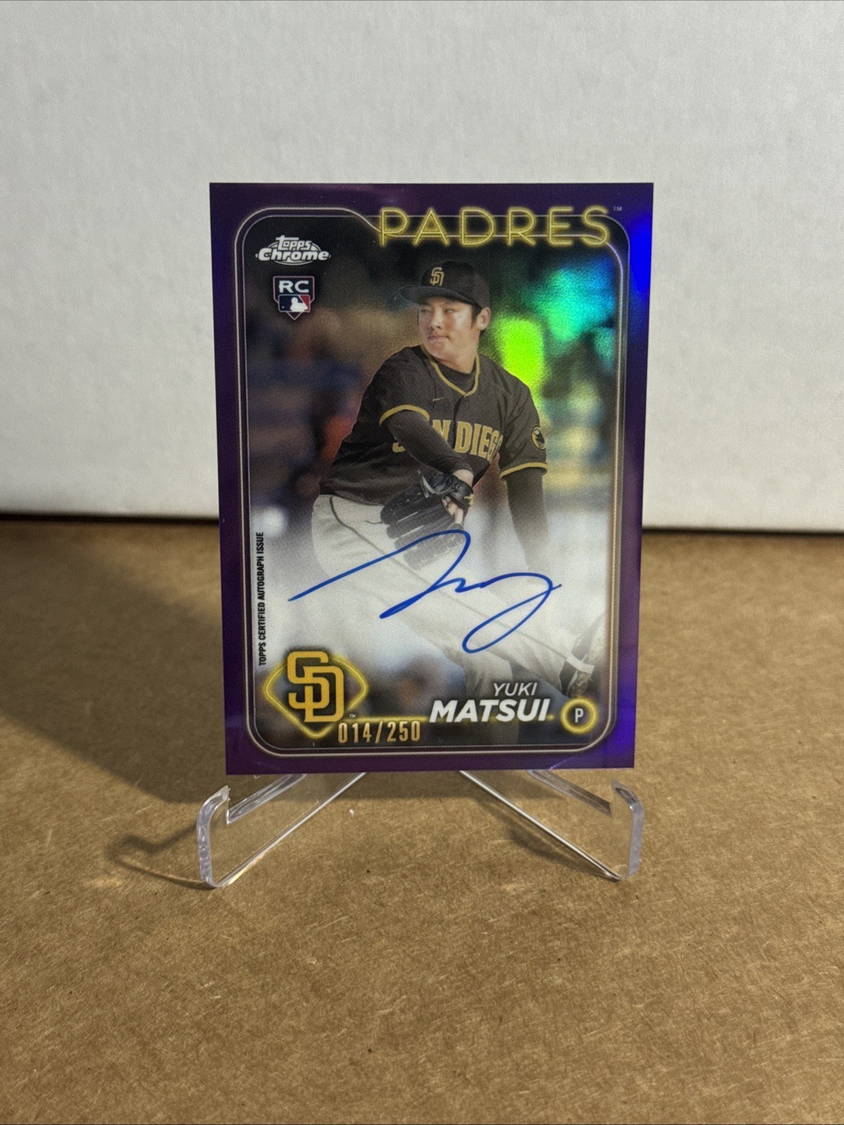 2024 Topps Chrome Rookie Auto Purple Refractor /250 Yuki Matsui #RA-YM RC