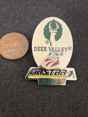Deer Valley Ski Resort Pin NASTAR US Ski Team Silver Award Park City Utah