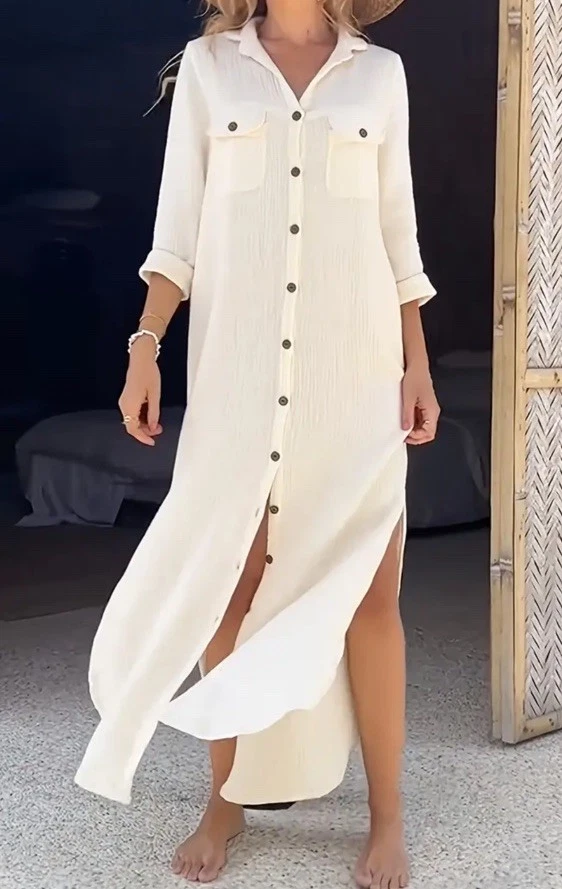 knee length dresses for ladies Lillian Linen Shift Dress main image 0