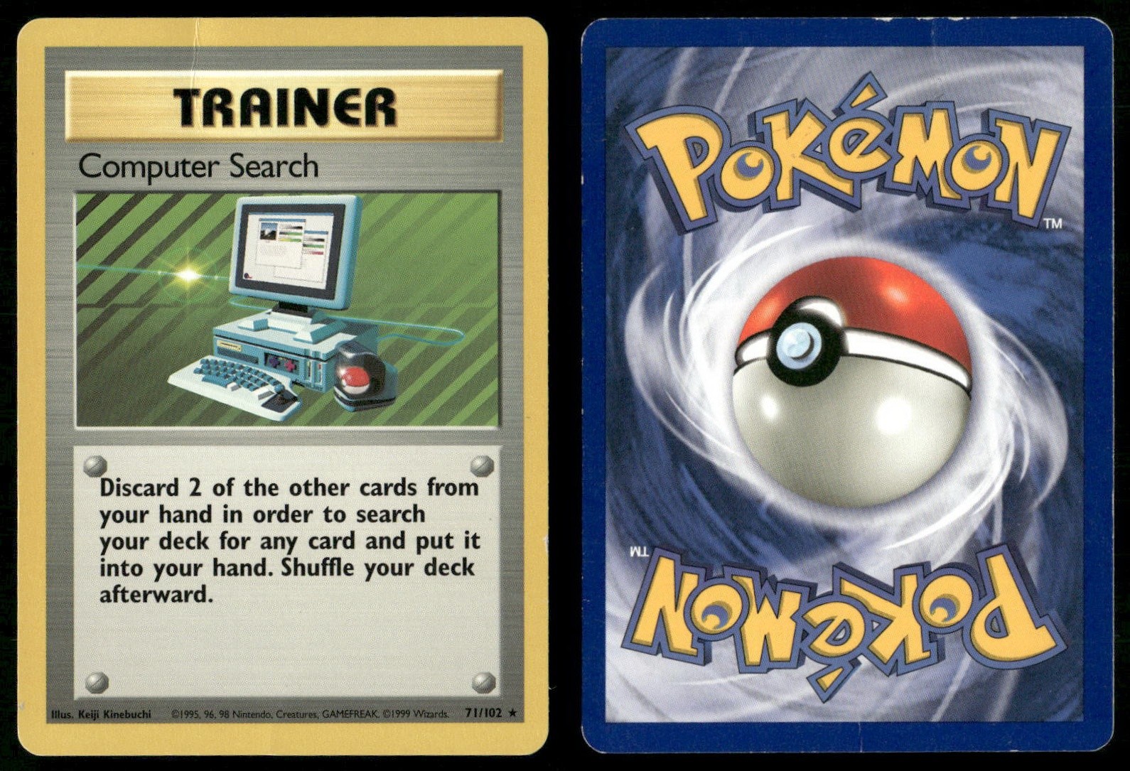✰ COMPUTER SEARCH 71/102 RARE BASE SET UNLIMITED POKEMON ✰ DMG