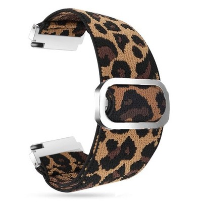 Lamshaw 18mm 20mm 22mm Elastic Watch Bands, Quick Release 22mm, Leopard 